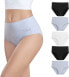 anqier Women's Underwear Pack of 5 Stretch Cotton High-Waist Briefs, Women's Breathable Panties, Soft Women Underwear
