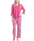 Women's 3/4 Sleeve Top & Boot-Cut Pajama Pants Set