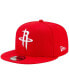 Фото #1 товара Men's Red Houston Rockets Black & White Logo 9FIFTY Adjustable Snapback Hat