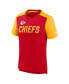 Фото #2 товара Men's Heathered Red, Heathered Gold Kansas City Chiefs Color Block Team Name T-shirt