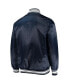 ფოტო #4 პროდუქტის Men's Navy New England Patriots Locker Room Satin Varsity Full-Snap Jacket