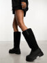 Фото #1 товара Public Desire Mason borg chunky knee boots in black