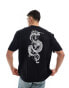 Фото #1 товара ASOS DESIGN oversized t-shirt in black with back souvenir dragon print