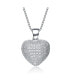 Фото #1 товара Cubic Zirconia Sterling Silver Rhodium Plated Micro Set Heart Shape Drop Pendant