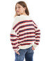 Cotton On crew neck pullover jumper in red stripe