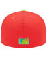 Men's Red and Neon Green Detroit Tigers 1968 World Series Champions Lava Highlighter Combo 59FIFTY Fitted Hat
