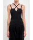 ფოტო #1 პროდუქტის Women's Strap Detail Fitted Knit Top