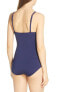 Фото #3 товара Tommy Bahama Womens Pearl V-Neck One-Piece Swimsuit Mare Navy Size 8