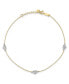 ფოტო #2 პროდუქტის Puff Heart Anklet with 1" Anklet in 14k Yellow and White Gold