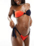 Фото #7 товара Tommy Jeans heritage knot tie side colour block bikini bottom in red and navy