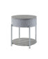 Yukino End Table, Gray High Gloss & Chrome Finish