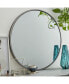 Large Round Contemporary Wall Mirror In Metallic Frame