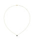 ფოტო #3 პროდუქტის Cushion Sapphire Gemstone Round Natural Diamond 14K Yellow Gold Birthstone Necklace