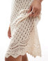 Фото #3 товара JDY v neck crochet midi dress in cream