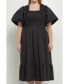 Women's Plus size Ruffled Smocked Midi Dress