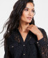 ფოტო #4 პროდუქტის Women's Lace Button-Front Blouse, Created for Macy's