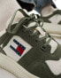 Tommy Jeans basket trainers in white and green вымытая армия, 42 - фото #4