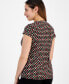 ფოტო #2 პროდუქტის Petite Printed Twist-Front Cap Sleeve Top