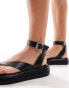 Stradivarius ankle strap sandal in black Черный, 39 - фото #3