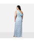 ფოტო #2 პროდუქტის Plus Size Forget Me Not Floral Asymmetrical Maxi Bodycon Dress