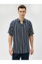 Фото #3 товара Рубашка мужская Koton Respect Life - Короткий рукав - Классический воротник - Кнопочная - Экологичная ткань