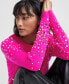 ფოტო #3 პროდუქტის Women's Cashmere Sequin Embellished Crewneck Sweater, Created for Macy's