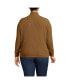 Plus Size Waffle Relaxed Long Sleeve Mock Neck Pullover