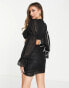 Фото #1 товара ASOS DESIGN dobby button front ruched cut out mini dress in black