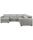 Фото #4 товара Nevio 124" 5-Pc. Leather Sectional with 2 Power Recliners, Headrests and Chaise, Created For Macy's