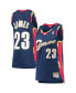 Фото #1 товара Women's LeBron James Navy Cleveland Cavaliers Hardwood Classics Swingman Jersey