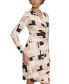 Фото #4 товара Women's Printed Long-Sleeve Wrap Dress
