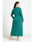 ფოტო #3 პროდუქტის Plus Size Button Detail Midi Dress