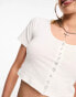 Daisy Street button down 90s jersey top in white 40 - фото #6