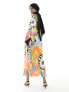 Фото #5 товара Never Fully Dressed long sleeve maxi dress in abstract floral