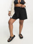 ASOS DESIGN Curve textured beach short co-ord in black EU 54 - фото #1