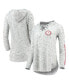 ფოტო #5 პროდუქტის Women's Gray Alabama Crimson Tide Space Dye Lace-Up V-Neck Long Sleeve T-shirt