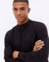 New Look long sleeve grandad poplin shirt in black