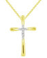 Diamond Cross 18" Pendant Necklace (1/10 ct. t.w.) in 14k Gold-Plated Sterling Silver