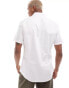 ASOS DESIGN smart short sleeve slim shirt with pleating in white