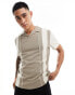 Фото #1 товара ASOS DESIGN polo with cut and sew panels in beige