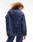 Фото #6 товара Topshop denim Dad xl jacket in mid blue