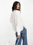 ASOS DESIGN long sleeve blouse with pocket detail in ivory