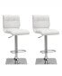 Фото #1 товара Adjustable Curved Back Barstool in Bonded Leather, Set of 2