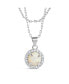 Фото #1 товара Sterling Forever cubic Zirconia Mother of Pearl Fabienne Layered Necklace