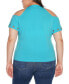 ფოტო #2 პროდუქტის Black Label Plus Size Cold-Shoulder Grommet Trim Knit Top