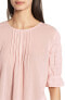 HINGE Women's Pretty Pleated Top with Elbow-length sleeves Size XS 150789