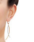 ფოტო #2 პროდუქტის Curved Stick Crossover Drop Earrings in 10k Two-Tone Gold, Created for Macy's