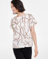 ფოტო #1 პროდუქტის Women's Printed Dolman-Sleeve Side-Slit Top