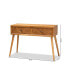 Mae Mid-Century Modern Wood 2-Drawer Console Table