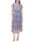 Фото #1 товара Платье женское Sam & Jess средней длины, с поясом на резинке и тире, с принтом цветов